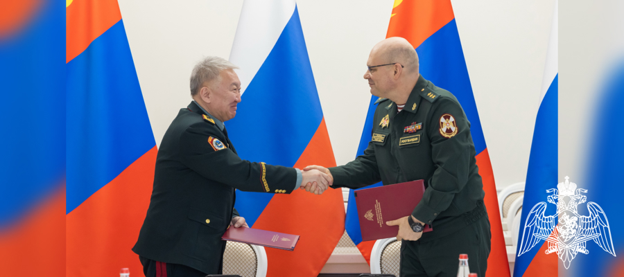 COLONEL GENERAL OLEG PLOKHOI SIGNED A MEMORANDUM OF MUTUAL UNDERSTANDING BETWEEN THE ROSGUARD AND THE INTERNAL TROOPS OF MONGOLIA