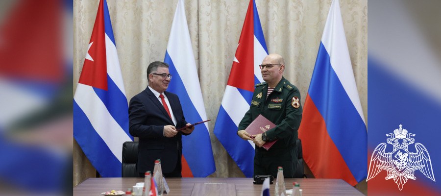 COLONEL GENERAL OLEG PLOKHOI SIGNED THE PLAN OF COOPERATION BETWEEN THE ROSGUARD AND THE MINISTRY OF INTERNAL AFFAIRS OF THE REPUBLIC OF CUBA 